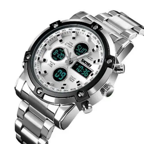 Часы наручные мужские SKMEI 1389SI SILVER, брендовые мужские часы. Цвет: серебряный ws98717-1 фото