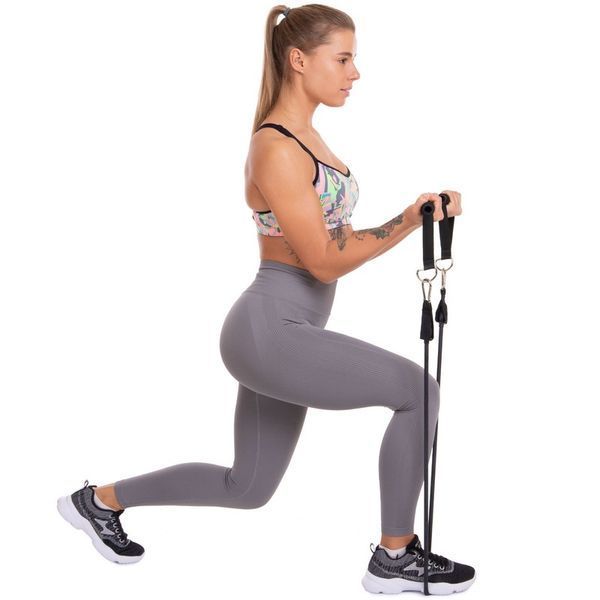 Эспандер многофункциональный для фитнеса 5 жгутов Resistance Band Zelart ET-510 в чехле разноцветный ET-510 фото
