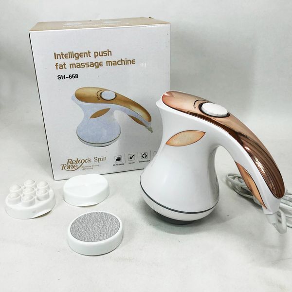 Массажер для тела Relax and Spin Tone SH-658, антицеллюлитный вибро массажер. Цвет: желтый ws99443-1 фото