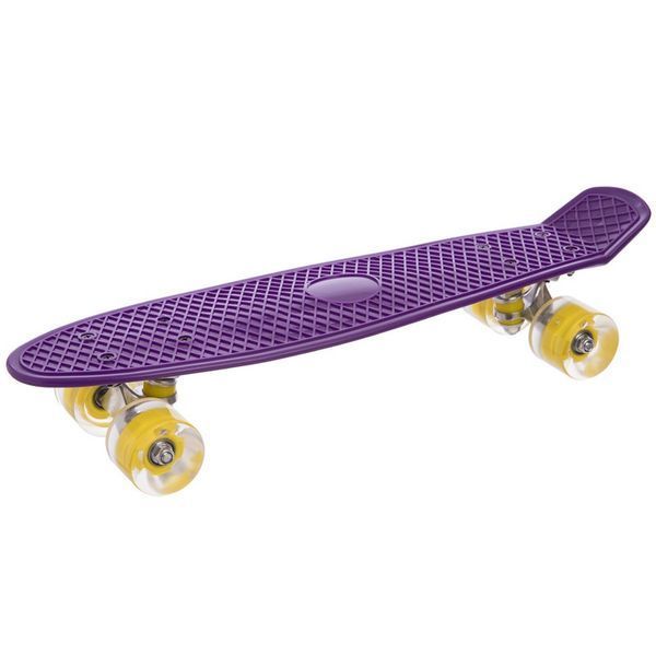 Пенни борд Penny Board круизер пластиковый со светящимися колесами 22' SP-Sport SK-5672-3 фиолетовый-желтый SK-5672-3 фото
