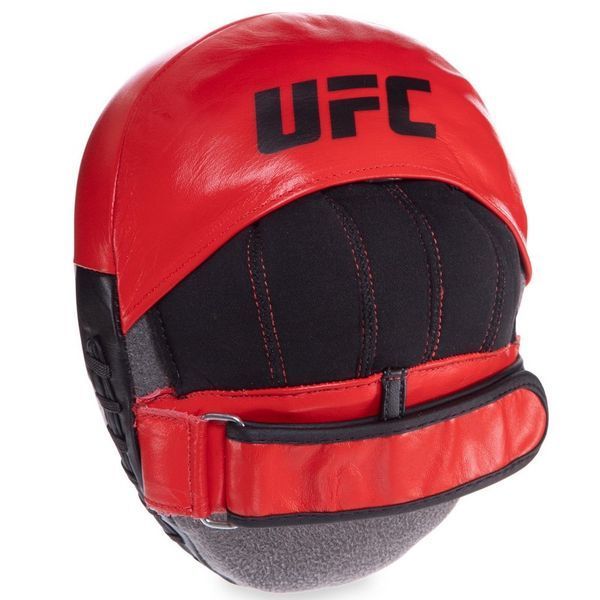 Мини-лапа боксерская изогнутая тренировочная кожа UFC PRO Micro UCP-75344 23х17,5х4,5см 2штуки черный-красный UCP-75344 фото