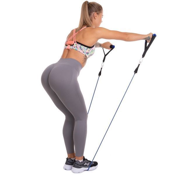 Эспандер многофункциональный для фитнеса 5 жгутов Resistance Band Zelart ET-510 в чехле разноцветный ET-510 фото