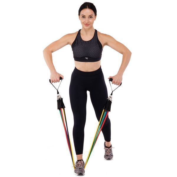 Эспандер Resistance Band многофункциональный 5 жгутов CIMA ET-7912 в чехле разноцветный ET-7912 фото