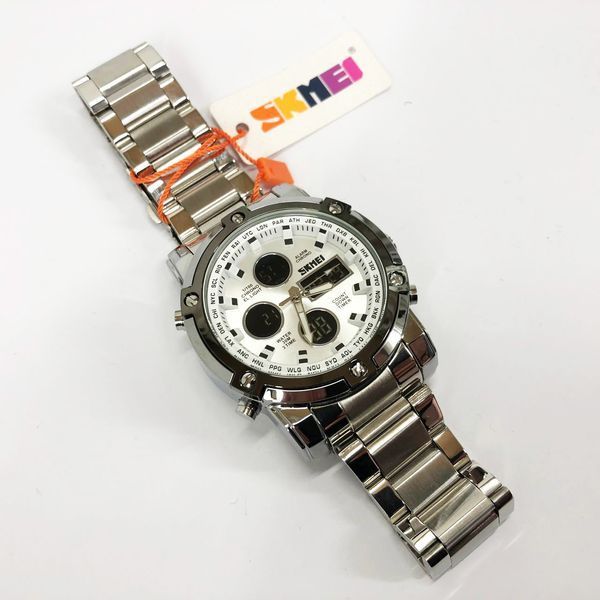 Часы наручные мужские SKMEI 1389SI SILVER, брендовые мужские часы. Цвет: серебряный ws98717-1 фото