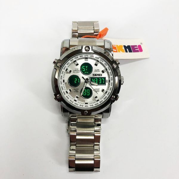 Часы наручные мужские SKMEI 1389SI SILVER, брендовые мужские часы. Цвет: серебряный ws98717-1 фото