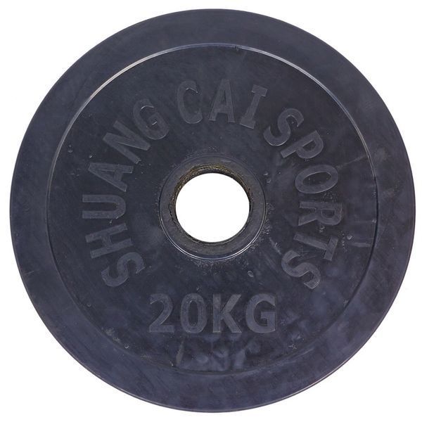 Блины диски обрезиненные SHUANG CAI SPORTS TA-1449-20B 52мм 20кг черный TA-1449-20B фото