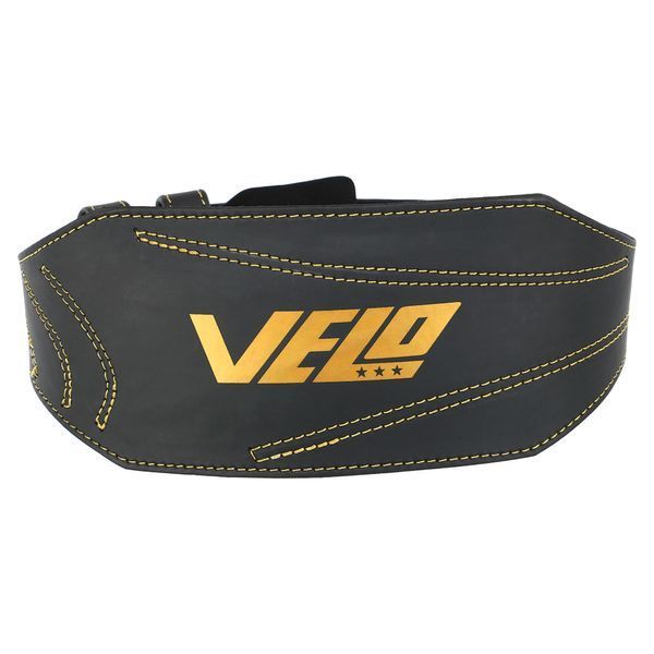 Пояс атлетичний шкіряний VELO VL-9738 спинка-15см розмір-S-XXL чорний-золотий VL-9738 фото
