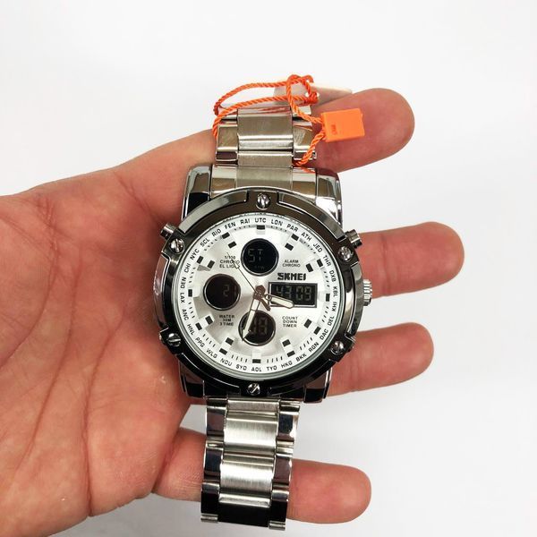 Часы наручные мужские SKMEI 1389SI SILVER, брендовые мужские часы. Цвет: серебряный ws98717-1 фото