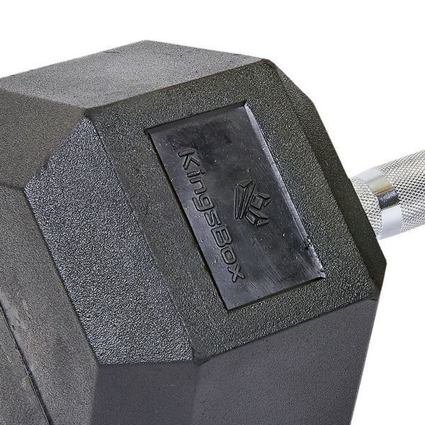 Гантель цільна шестигранна гексагональна обгумована SP-Planeta SC-8013-40 1шт 40кг чорний SC-8013-40 фото