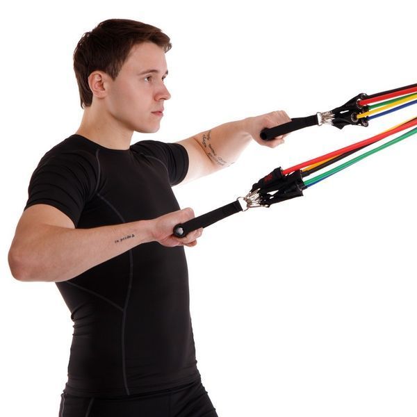 Эспандер Resistance Band многофункциональный 5 жгутов CIMA ET-7912 в чехле разноцветный ET-7912 фото