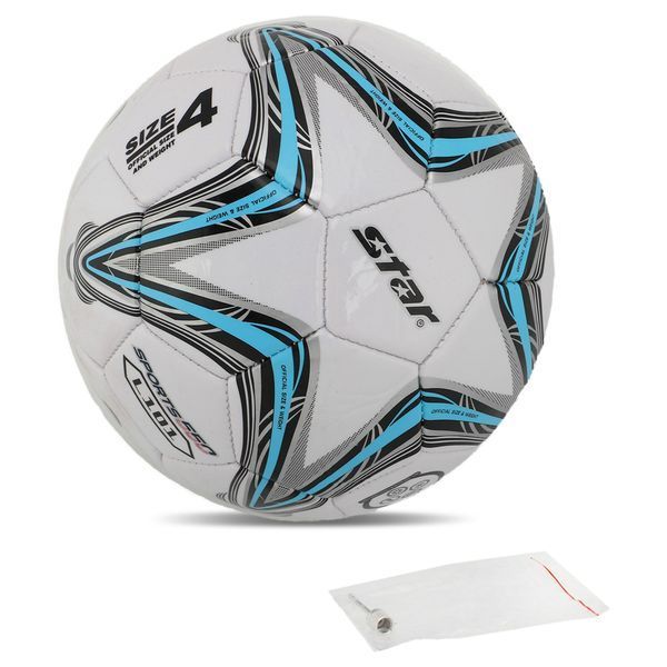 М'яч футбольний STAR SPORTS 550 L101 SB8234 №4 PU білий-блакитний SB8234 фото