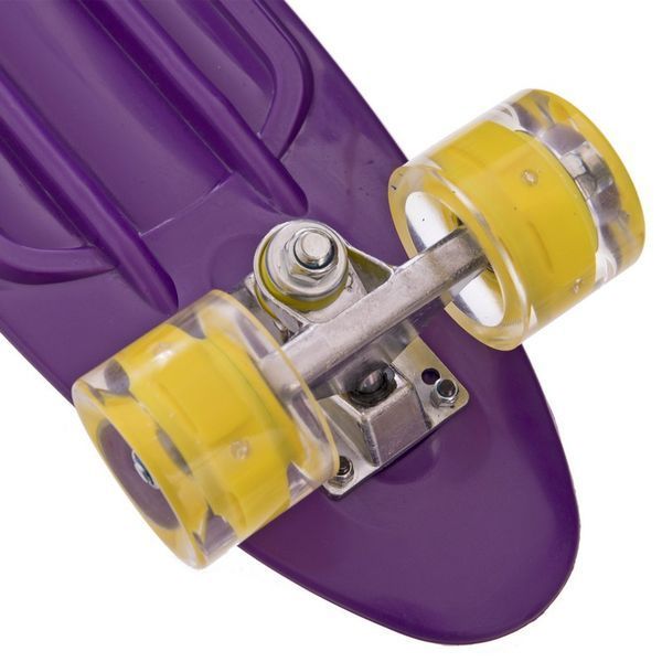 Пенни борд Penny Board круизер пластиковый со светящимися колесами 22' SP-Sport SK-5672-3 фиолетовый-желтый SK-5672-3 фото