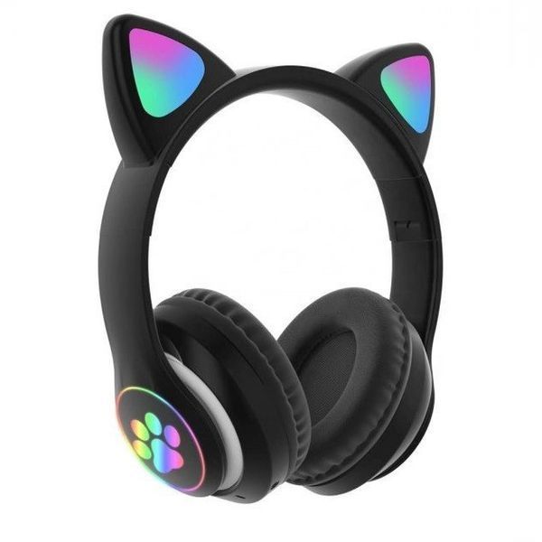 Беспроводные LED наушники с кошачьими ушками CAT STN-28. Цвет: черный ws44267 фото