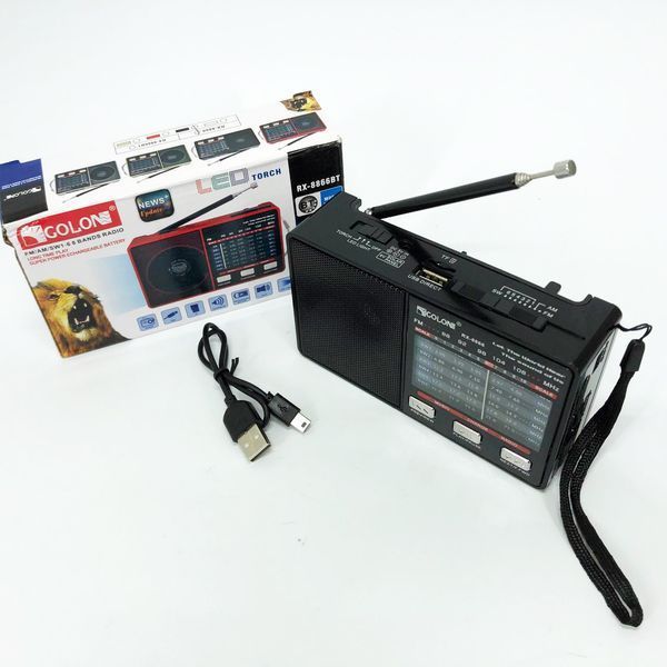 Радио GOLON RX-8866 цифровой портативный радиоприемник с фонариком функцией PowerBank. Цвет: черный ws66942 фото