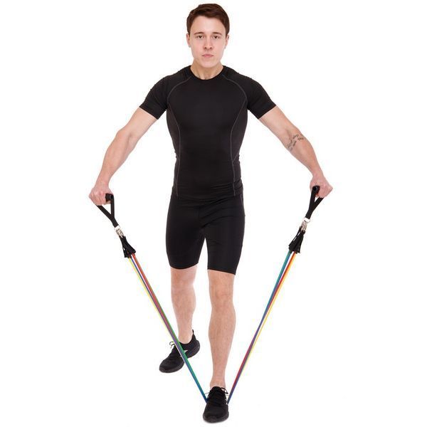 Эспандер Resistance Band многофункциональный 5 жгутов CIMA ET-7912 в чехле разноцветный ET-7912 фото