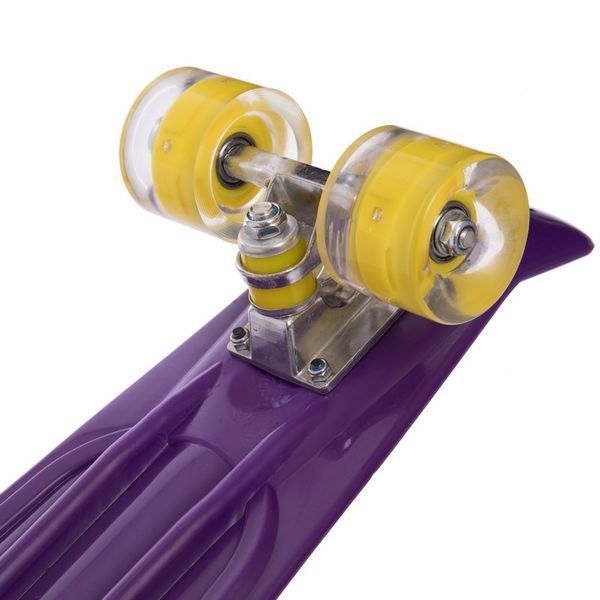 Пенни борд Penny Board круизер пластиковый со светящимися колесами 22' SP-Sport SK-5672-3 фиолетовый-желтый SK-5672-3 фото