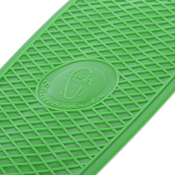 Пенни борд Penny Board круизер пластиковый со светящимися колесами 22' FISH SK-405-8 салатовый-черный-желтый SK-405-8 фото