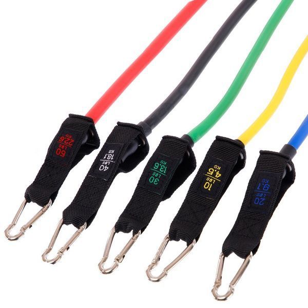 Эспандер Resistance Band многофункциональный 5 жгутов CIMA ET-7912 в чехле разноцветный ET-7912 фото