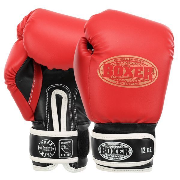 Рукавиці боксерські на липучці штучна шкіра BOXER Эліт 2022 10-16 унцій кольори в асортименті 12 унції 2022 фото