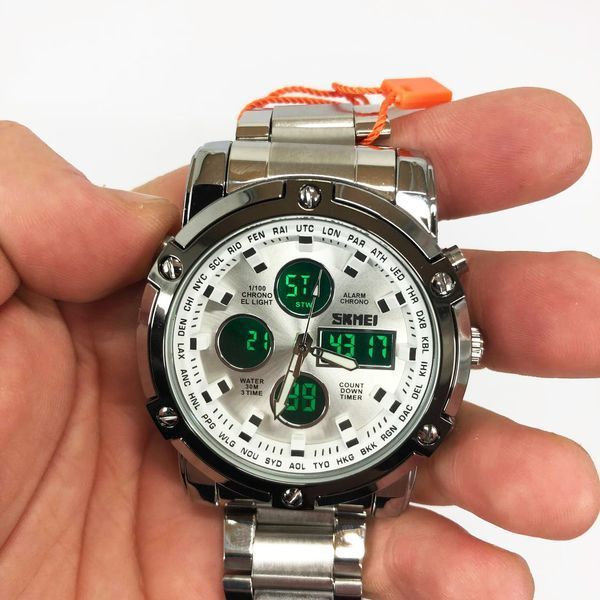 Часы наручные мужские SKMEI 1389SI SILVER, брендовые мужские часы. Цвет: серебряный ws98717-1 фото