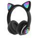 Беспроводные LED наушники с кошачьими ушками CAT STN-28. Цвет: черный ws44267 фото 1