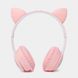 Беспроводные наушники с кошачьими ушками и RGB подсветкой Cat VZV 23M. Цвет: розовый ws53257-5 фото 4