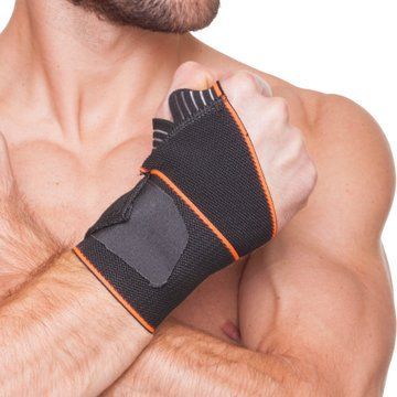 Напульсник спортивный эластичный для фиксации запястья EXTREME 713CA L-XL 1шт черный-оранжевый 713CA фото