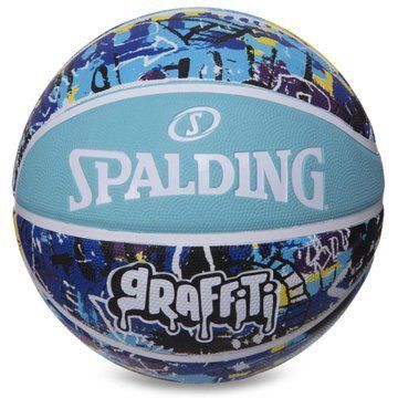 Мяч баскетбольный резиновый SPALDING GRAFFITI 84373Y размер 7 голубой-синий 84373Y фото