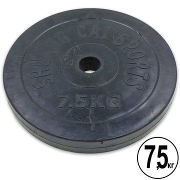 Млинці диски гумові SHUANG CAI SPORTS TA-1803-7_5B 52мм 7,5кг чорний TA-1803-7_5B фото