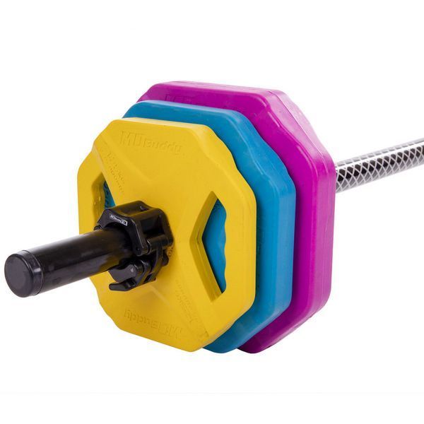 Штанга разборная для фитнеса и аэробики фитнес памп MDbuddy FI-2704 длина-1,4м 30мм 20кг разноцветный FI-2704 фото