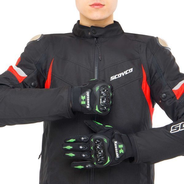 Мотоперчатки Kawasaki MS-5529-KW M-XXL черный-салатовый MS-5529-KW фото