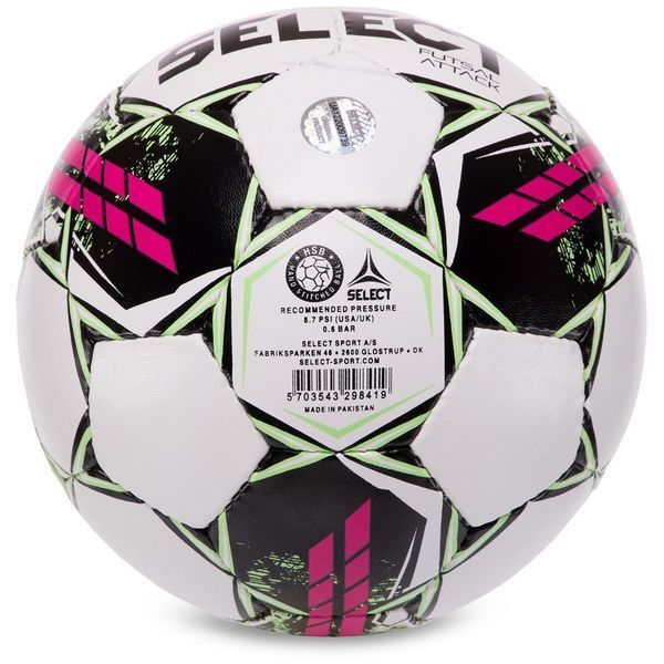 Мяч для футзала SELECT FUTSAL ATTACK V22 Z-ATTACK-WP №4 белый-розовый Z-ATTACK-WP фото