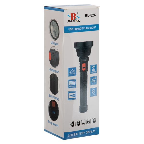 Фонарик ручной светодиодный X-BALOG BL-826-3W черный BL-826-3W фото