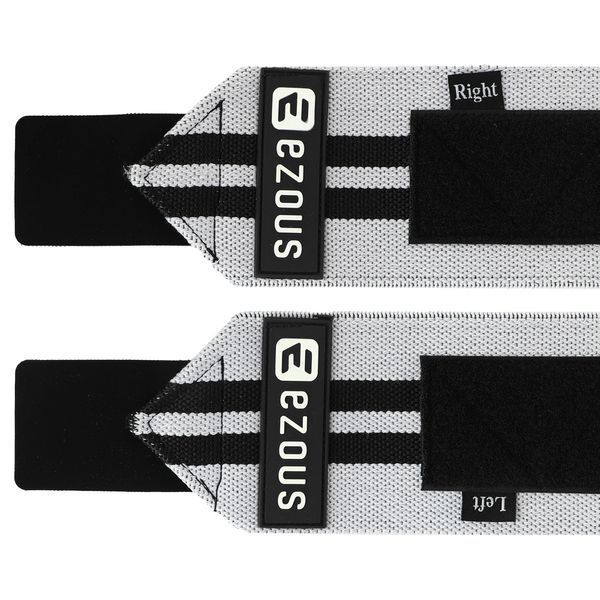 Бинти кистьові для жиму STRENGTH WRIST WEIGHTLIFTING WRAPS EZOUS C-03 2штуки чорний-сірий C-03 фото