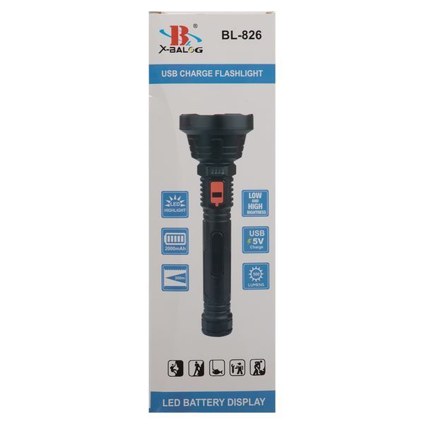 Фонарик ручной светодиодный X-BALOG BL-826-3W черный BL-826-3W фото