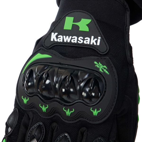 Мотоперчатки Kawasaki MS-5529-KW M-XXL черный-салатовый MS-5529-KW фото