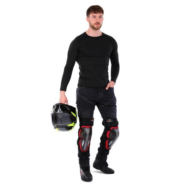 Мотонаколенники Ridbiker MS-4320 2шт черный-красный MS-4320 фото