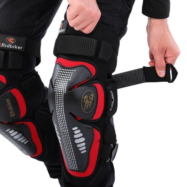 Мотонаколенники Ridbiker MS-4320 2шт черный-красный MS-4320 фото