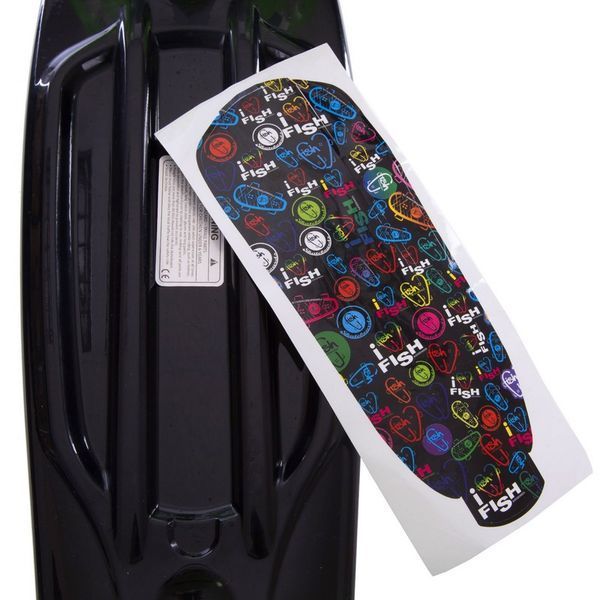 Пенни борд Penny Board круизер пластиковый со светящимися колесами 22' FISH SK-405-7 черный-салатовый-салатовый SK-405-7 фото