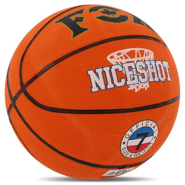 Мяч баскетбольный резиновый FOX NICESHOT BA-3198 размер 7 оранжевый BA-3198 фото