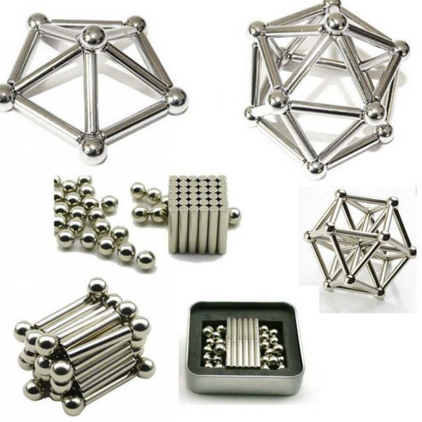 Магнитный конструктор Buckyballs n Buckybars, 64 детали, магнитная игрушка неокуб, магнитный конструктор ws75124 фото