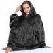 Плед толстовка с капюшоном и рукавами Huggle Hoodie оверсайз. Цвет: черный ws96134-3 фото 8