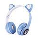 Беспроводные наушники с кошачьими ушками и RGB подсветкой Cat VZV 23M. Цвет: голубой ws53257-7 фото 3
