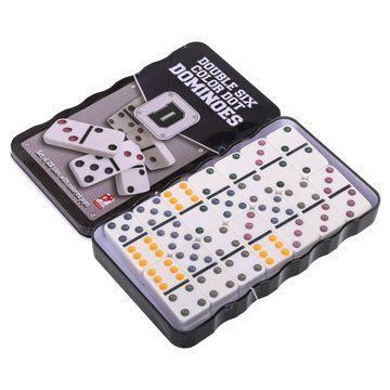 Домино настольная игра в железной подарочной коробке SP-Sport IG-1495 28 костей белый IG-1495 фото