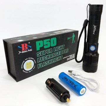 Фонарик ручной Bailong X-Balog BL-B99-P50, фонарь ручной тактический, водонепроницаемый фонарь ws57499 фото