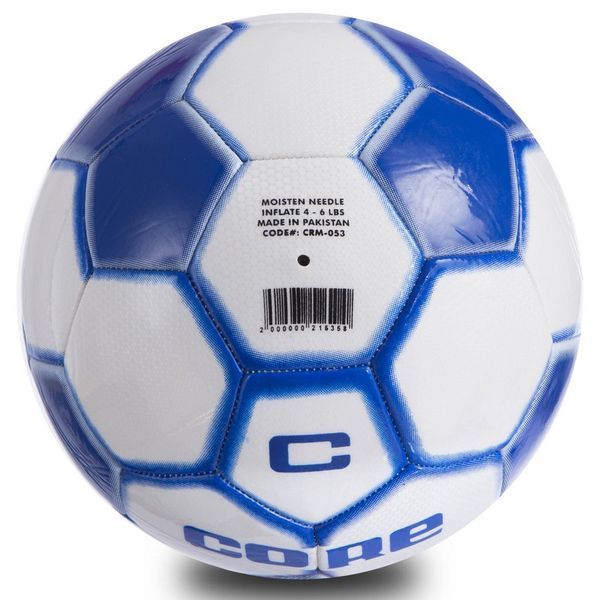 М'яч футбольний CORE ATROX CRM-053 №5 PVC білий-синій CRM-053 фото