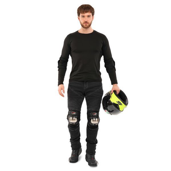 Комплект мотозащиты наколенники и налокотники PRO-BIKER M-9334 черный-желтый M-9334 фото