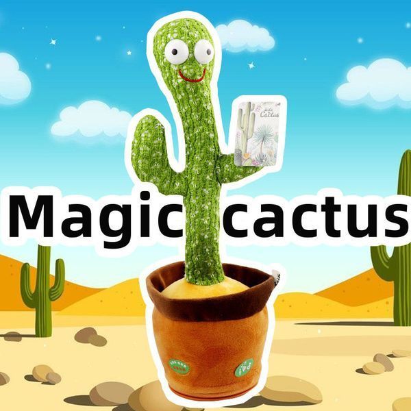 Танцующий кактус поющий 120 песен с подсветкой Dancing Cactus TikTok игрушка Повторюшка кактус ws24354 фото