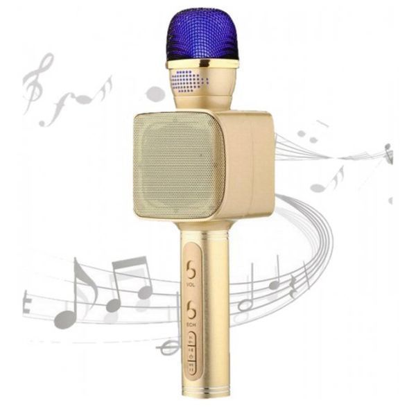 Караоке Микрофон Magic Karaoke YS-68 Bluetooth Колонка 2в1 с голограммой LED Эхо Мембраной Беспроводной. Цвет: золотой ws29266 фото