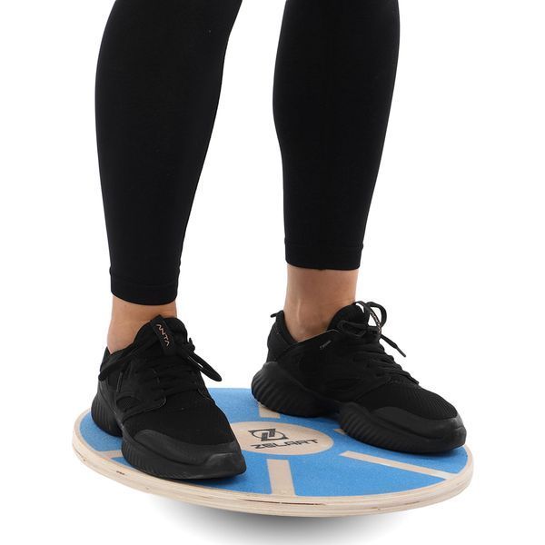 Диск балансировочный балансборд деревянный WOOD BALANCE BOARD Zelart FI-9666 39x7,5см синий FI-9666 фото